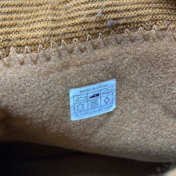 Crocs 11554 Brown Leather Suede Fold Over Ankle Slip On Boots Womens size 10 - Picture 6 of 12